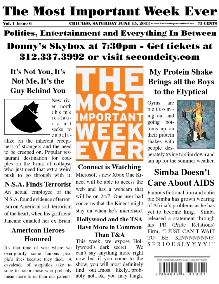 The Most Important's Last Week - This Saturday at 7:30pm in Donny's Skybox.